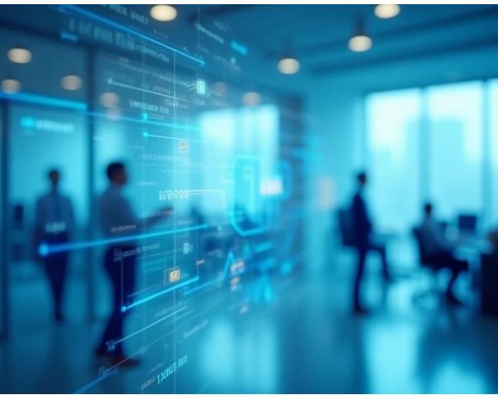 Network digitale sullo sfondo del business a Milano